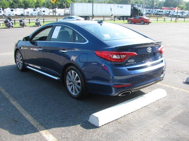2016 Blue Hyundai Sonata Sport (5NPE34AF7GH) with an 2.4L L4 DOHC 16V engine, 6-Speed Automatic transmission, located at 2443 Albert Pike, Hot Springs, AR, 71913, (501) 623-6255, 34.492222, -93.109993 - Photo#2
