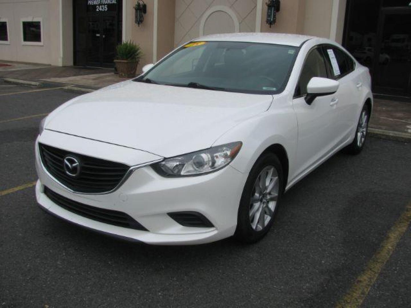 2015 White Mazda Mazda6 i Sport AT (JM1GJ1U59F1) with an 2.5L L4 DOHC 16V engine, 6-Speed Automatic transmission, located at 2443 Albert Pike, Hot Springs, AR, 71913, (501) 623-6255, 34.492222, -93.109993 - ALL LISTED FEATURES MAY NOT BE AVAILABLE!!!! - Photo#0