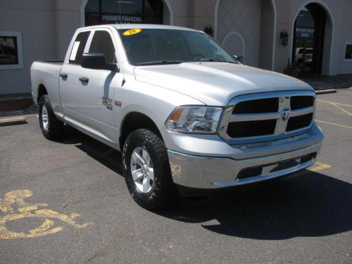 2019 Silver RAM 1500 Classic Tradesman Quad Cab 4WD (1C6RR7FT0KS) with an 5.7L V8 OHV 16V engine, 8-Speed Automatic transmission, located at 2443 Albert Pike, Hot Springs, AR, 71913, (501) 623-6255, 34.492222, -93.109993 - ALL LISTED FEATURES MAY NOT BE AVAILABLE!!!! - Photo#0