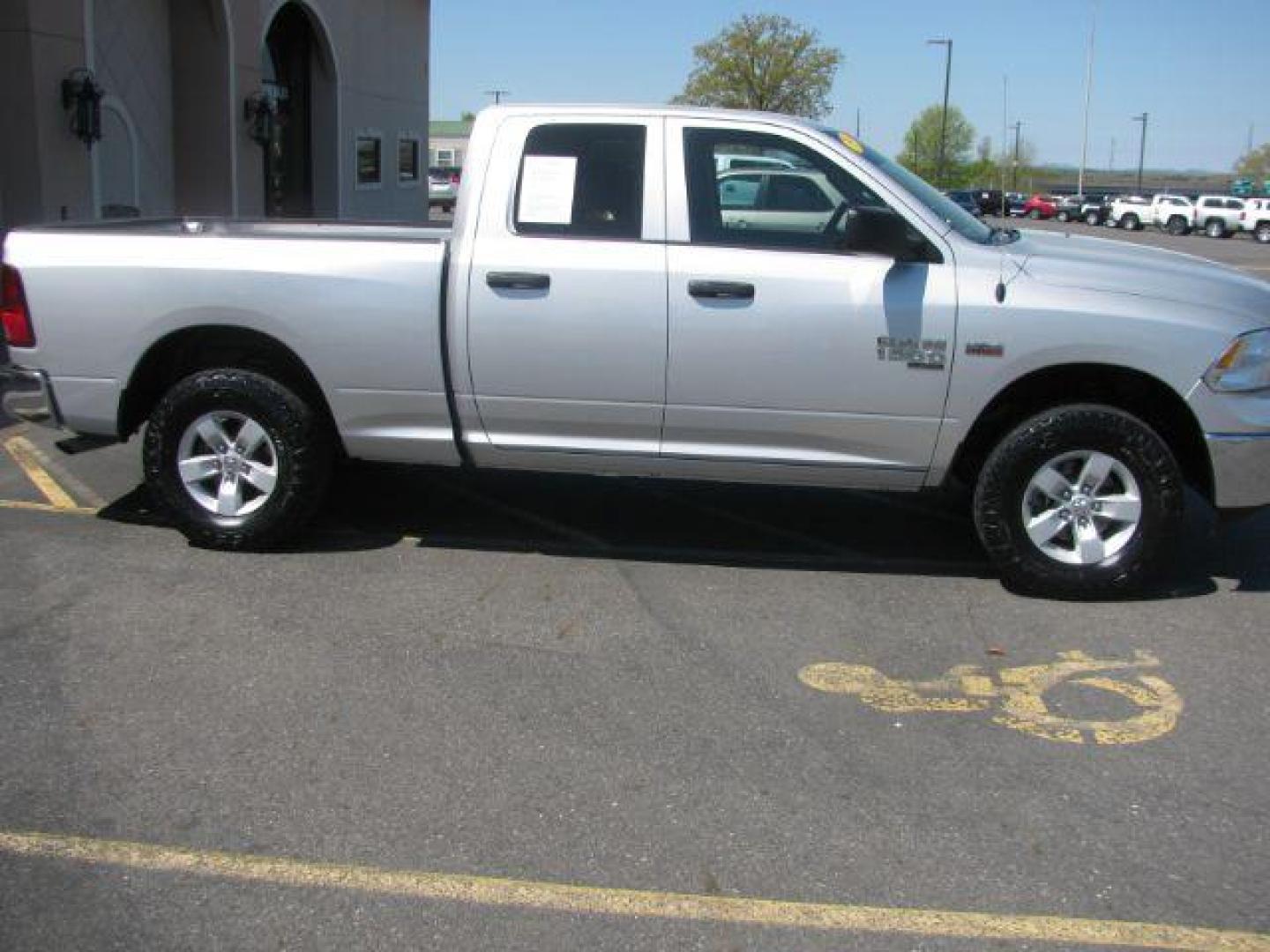 2019 Silver RAM 1500 Classic Tradesman Quad Cab 4WD (1C6RR7FT0KS) with an 5.7L V8 OHV 16V engine, 8-Speed Automatic transmission, located at 2443 Albert Pike, Hot Springs, AR, 71913, (501) 623-6255, 34.492222, -93.109993 - ALL LISTED FEATURES MAY NOT BE AVAILABLE!!!! - Photo#1