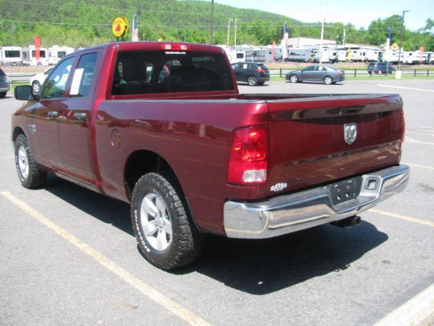 2019 Maroon RAM 1500 Classic Tradesman Quad Cab 2WD (1C6RR6FG8KS) with an 3.6L V6 DOHC 24V FFV engine, 8-Speed Automatic transmission, located at 2443 Albert Pike, Hot Springs, AR, 71913, (501) 623-6255, 34.492222, -93.109993 - Photo#2