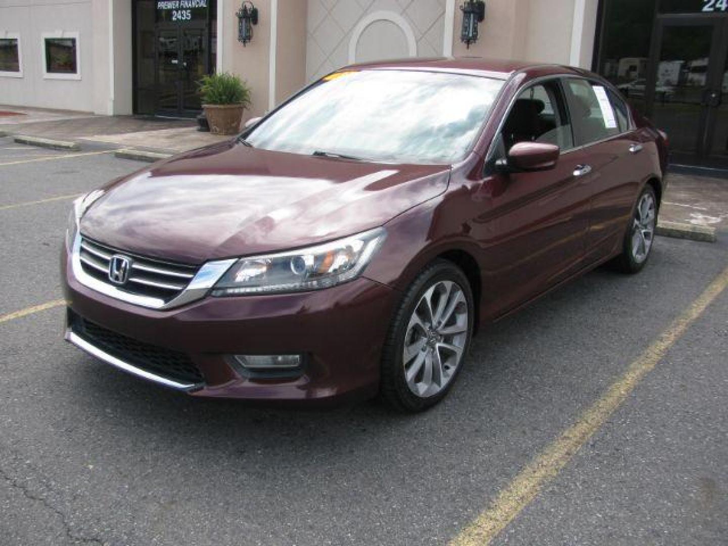 2013 Maroon Honda Accord Sport Sedan CVT (1HGCR2F54DA) with an 2.4L L4 DOHC 16V engine, Continuously Variable Transmission transmission, located at 2443 Albert Pike, Hot Springs, AR, 71913, (501) 623-6255, 34.492222, -93.109993 - Photo#0