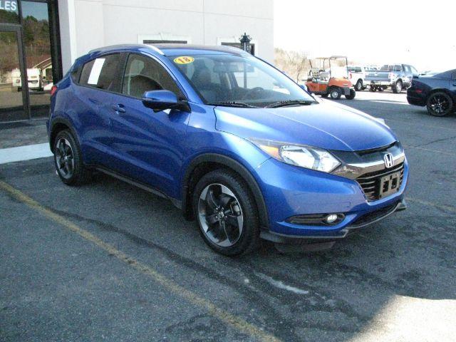 2018 Blue Honda HR-V EX-L (3CZRU5H79JM) with an 1.8L I-4 variable valve control engine, Automatic transmission, located at 2443 Albert Pike, Hot Springs, AR, 71913, (501) 623-6255, 34.492222, -93.109993 - Photo#5