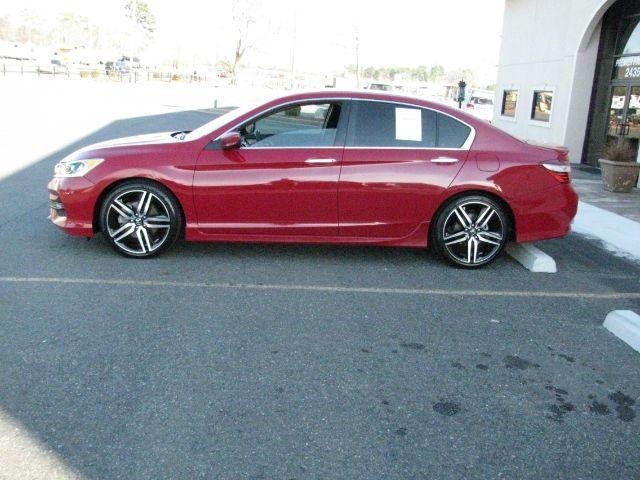 2016 Red Honda Accord Sport (1HGCR2F57GA) with an 2.4L I-4 gasoline direct injection engine, Automatic transmission, located at 2443 Albert Pike, Hot Springs, AR, 71913, (501) 623-6255, 34.492222, -93.109993 - Photo#1