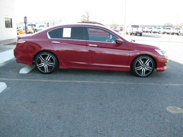 2016 Red Honda Accord Sport (1HGCR2F57GA) with an 2.4L I-4 gasoline direct injection engine, Automatic transmission, located at 2443 Albert Pike, Hot Springs, AR, 71913, (501) 623-6255, 34.492222, -93.109993 - Photo#4