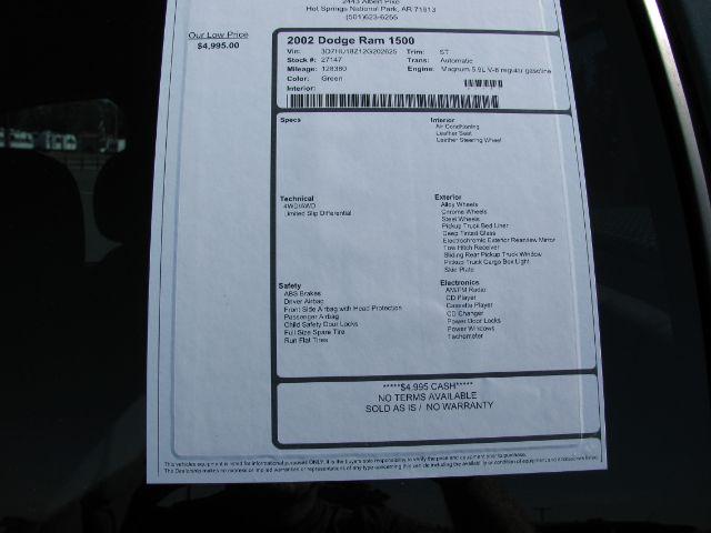 2002 Green Dodge Ram 1500 ST (3D7HU18Z12G) with an Magnum 5.9L V-8 regular gasoline engine, Automatic transmission, located at 2443 Albert Pike, Hot Springs, AR, 71913, (501) 623-6255, 34.492222, -93.109993- Photo#14